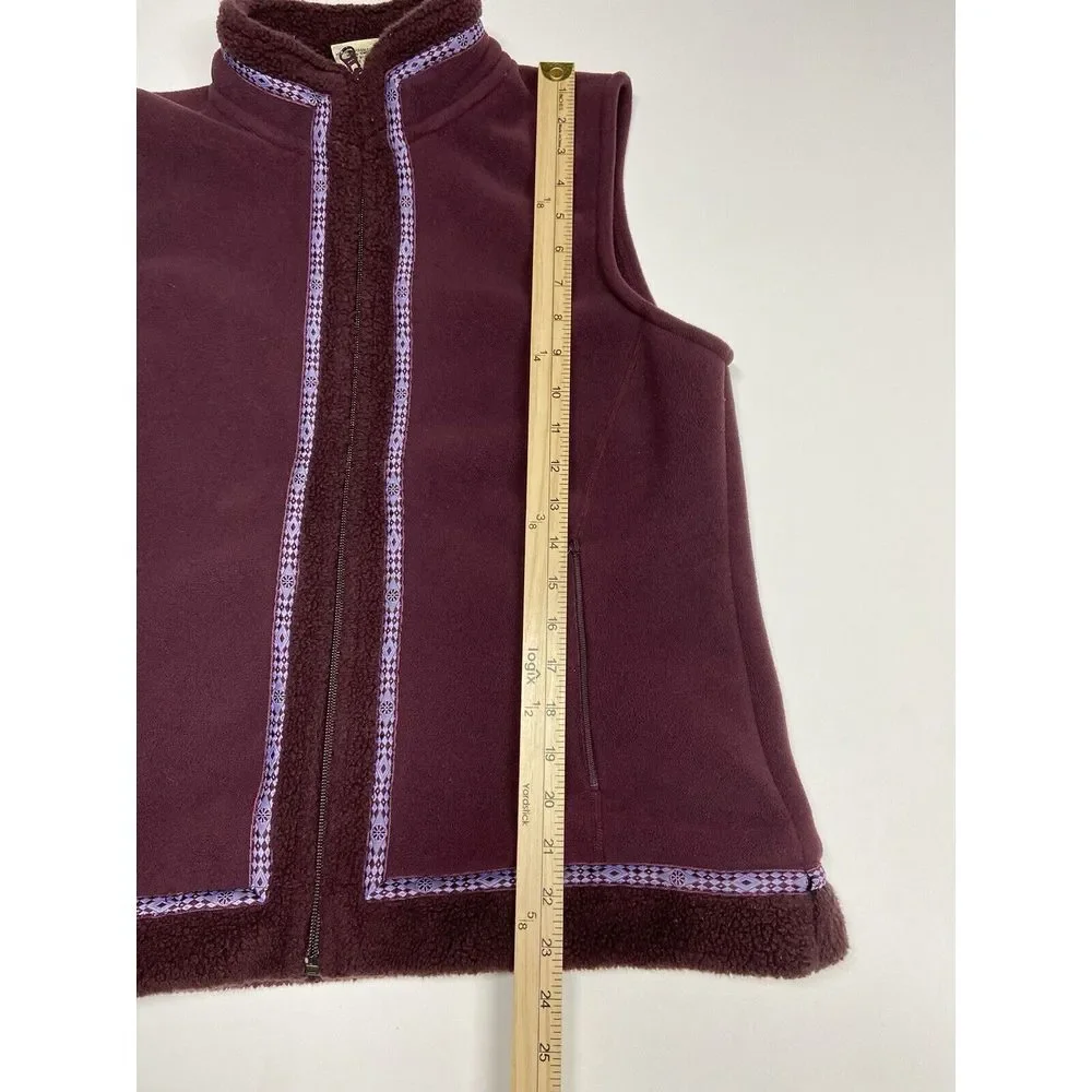 Cabela's  Violet Sleeveless Womens Fleece Vest Size L Nordic Pattern‎ Detail - Picture 2 of 8